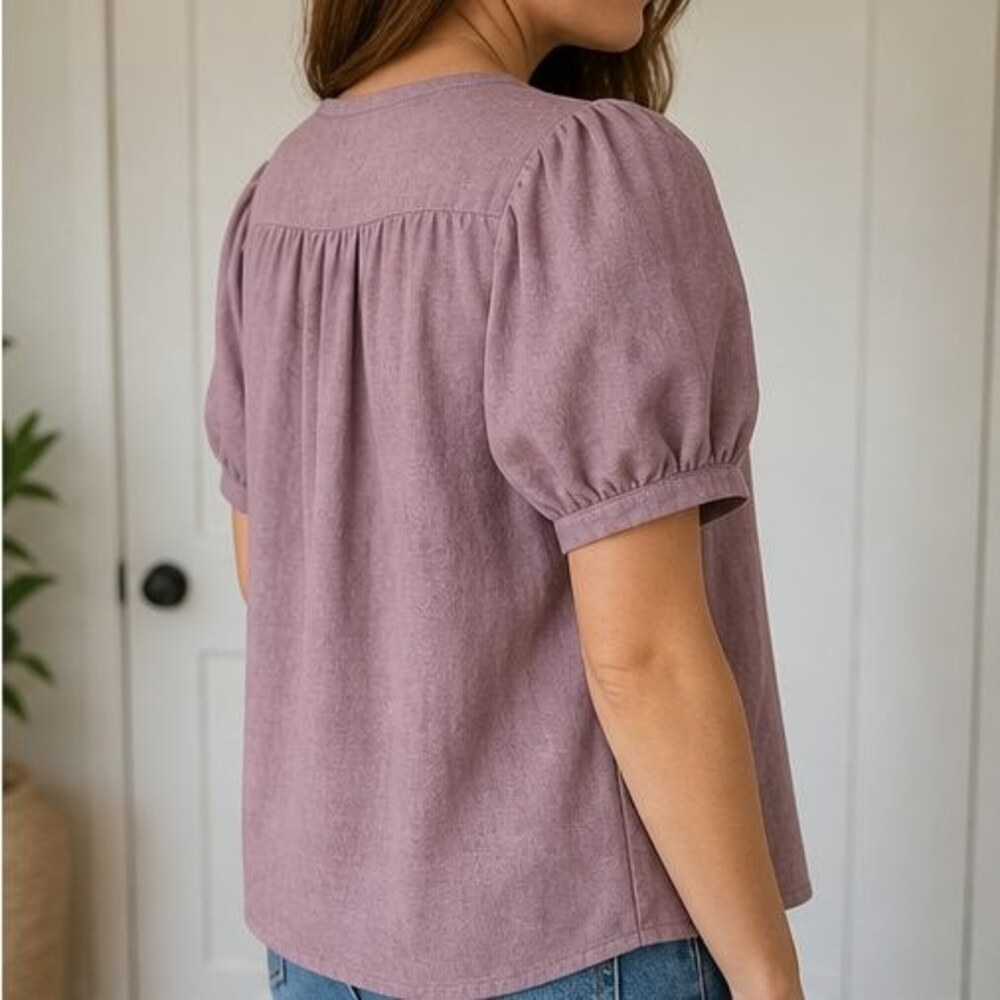 Mauve Ruffle Blouse - Picture 3 of 6